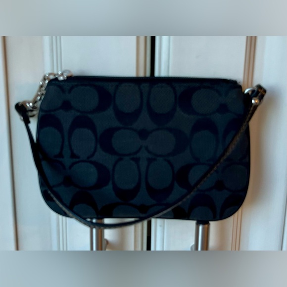 Coach Black Signature Wristlet with signature pattern - Picture 3 of 7